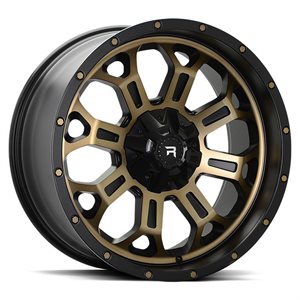 R12 Polished Bronze & Black 9.5x20 6/139.7 ET15 CB106.1